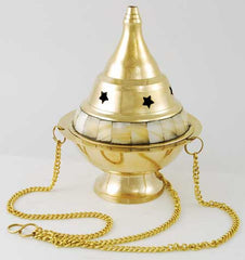 Mother of Pearl Brass Hanging Burner                        